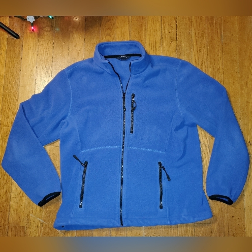 Lands' End Blue Fleece with Black Trim
